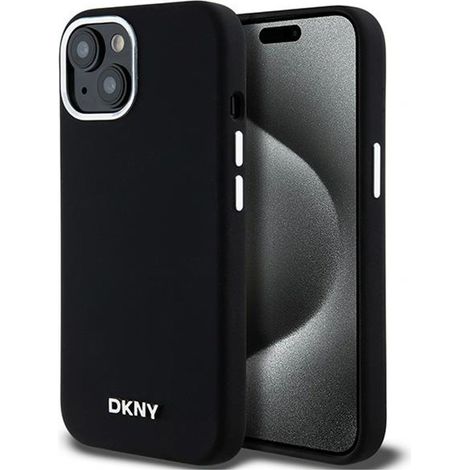 Dkny Flüssigsilikon-Hülle mit kleinem Metalllogo und MagSafe-Funktion – iPhone 15/14/13 Hülle (Schwarz) (1/5)