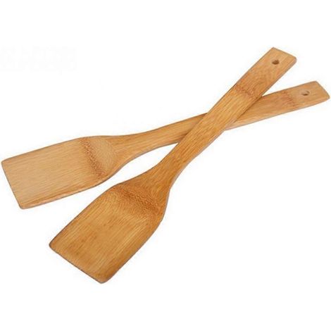 Compatible avec les ustensiles de cuisine naturels et sains en bambou et en bois, spatules, louches, grilles à mélanger, outils de cuisine, aliments pour le dîner, spatules pour wok. (1/5)