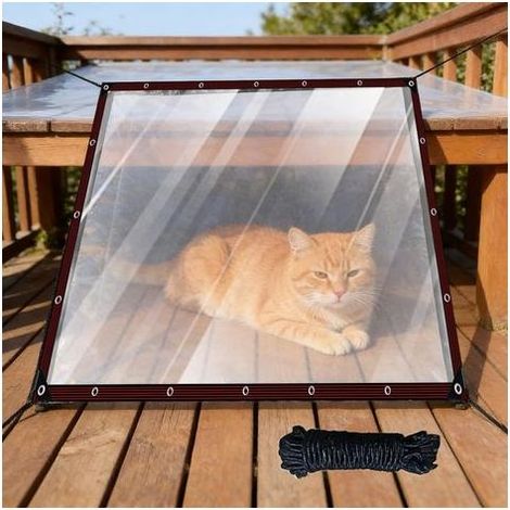 Bâche PVC pour pergola 200 x 400 cm, imperméable, transparente, résistante aux UV et aux déchirures, avec œillets, idéale pour le mobilier de jardin et les cordes. (1/4)