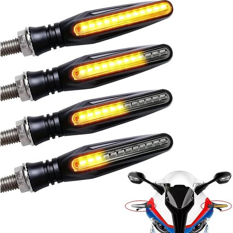 Indicatori di direzione per moto a LED omologati da 4 pezzi, indicatori di direzione per moto a LED 12V, indicatori di direzione ad alta visibilità, compatibili per scooter Quad Cruiser fuoristrada (1/5)