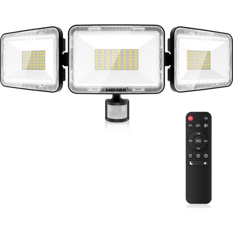 MEIKEE Projecteur LED Extérieur 70W avec Détecteur de Mouvement 6580LM Lampe de Sécurité avec Télécommande 6500K Blanc Froid IP66 Étanche 3 Têtes 4 Modes d éclairage Mural pour Cour Jardin Garage (1/5)