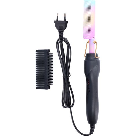 Peigne Lissant Portable Léger Chauffage Rapide Anti-Brûlure 120-240V Prise EU