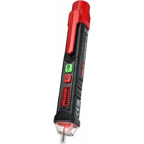 Berührungsloser Spannungsprüfer, Spannungsprüfer mit dualer Empfindlichkeit 12V-1000V, LCD-Bildschirm, Phaser-/Neutralleiterprüfung, Taschenlampe, akustischer Alarm, (Rundsonde) (1/5)