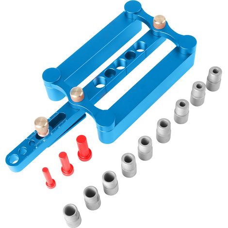 6/8/10mm Gabarit de centrage automatique pour perçage, kit de guidage pour chevilles, positionneur de menuiserie (1/5)