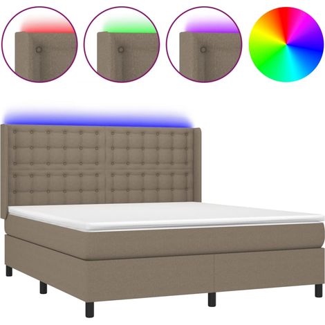 Maison Exclusive - Boxspringbett mit Matratze & LED Taupe 160x200