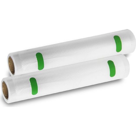 Cecotec Confezione da 2 rotoli per sigillatrice sottovuoto Superficie goffrata, lunghezza 6 metri, consente di realizzare sacchetti di dimensioni personalizzate, senza BPA (larghezza 20 cm) (1/5)
