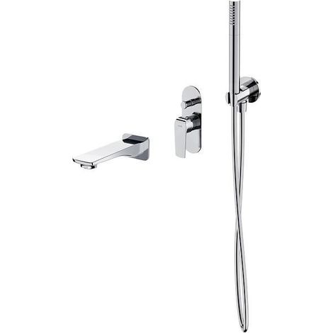 Cersanit City - Mitigeur de baignoire encastré, installation à trous, avec corps, avec accessoires, chrome S952-036 (1/2)