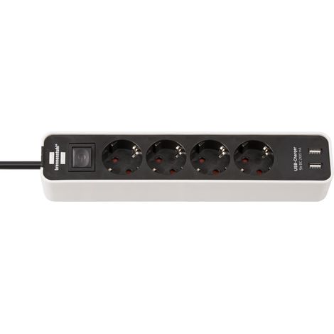 Brennenstuhl Ecolor multiprise blanche 4 prises 2 USB (1/4)