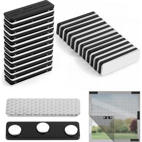 24 clips magnéticos para mosquiteras, imanes para ventanas, potentes clips magnéticos autoadhesivos para fijar mosquiteras, no requieren taladrar ni sujetar con abrazaderas. (1/5)