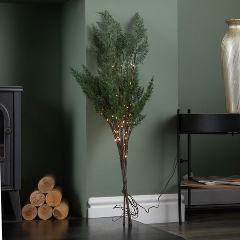 90cm Set of 3 Light up Christmas Fir Twig with 90 Warm White LEDs (Twigs only) (1/5)
