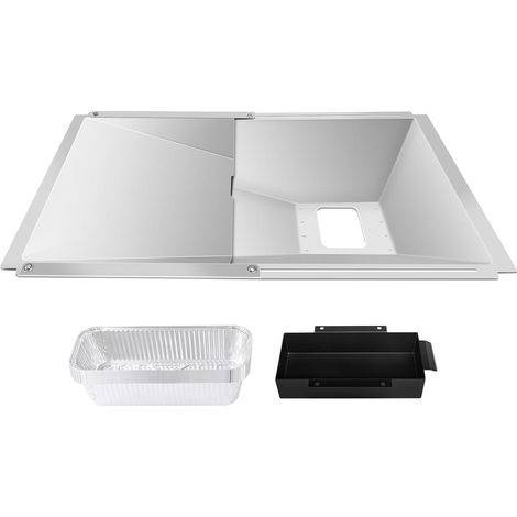 Bac à graisse universel, avec bac récupérateur, égouttoir réglable pour barbecue à gaz 2, 3 4 brûleurs (38-65 cm x 36 (1/5)