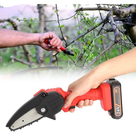Mini Scie Électrique Portable Rechargeable pour Jardinage et Bricolage avec Batterie Incluse - Idéale pour la Taille des Arbres et des Branches - 4 Pouces - Pour Utilisation en Plein Air-KZQ (1/2)