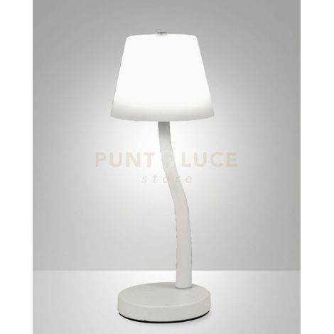 IBLA LAMPADA DA TAVOLO BIANCA A LED 3000K - 9W - 750 lm DIMMERABILE IN METALLO E VETRO