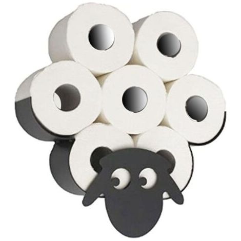 Niedlicher, schafförmiger Toilettenpapierhalter, Aufbewahrungsbox für Papierhandtücher, 7 Wandrollen, Wand-Papierhandtuchhalter für Küche und Badezimmer