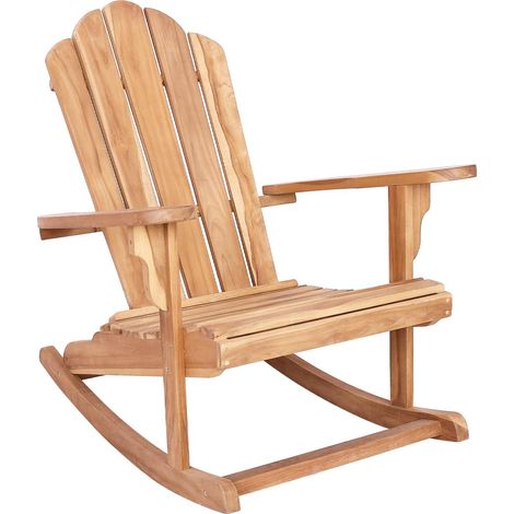 Garden Adirondack Rocking Chair Natural Solid Teak wood vidaXL (1/5)