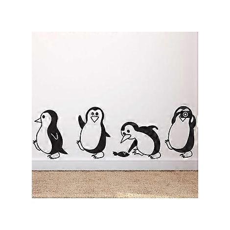 Pinguine Kühlschrankaufkleber, springend, fliegend, lustiger Vinyl-Wandaufkleber, Dekoration für Küche, Wohnzimmer, Sofa, Tiere