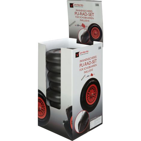Pro-Bau-Tec Display PU-Rad für Schubkarren inkl. Montagezubehör
