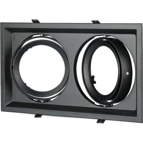 Plafond Carré aluminium réglable pour LED 2xAR111 Mod. VT-7222-SKU 3582 Noir (1/5)