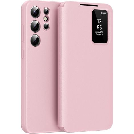 Funda tipo cartera inteligente Samsung Galaxy S25 Ultra Smart View, color rosa. (1/5)
