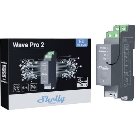 Shelly Qubino Wave PRO 2 Relè Grigio DIN (1/4)