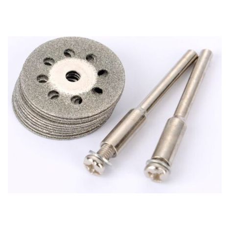 Lot de 10 mini-disques à tronçonner perforés 22 mm, diamant, disques à découper, tiges Ann Arbor
