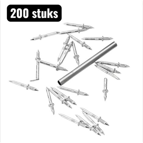 200 pièces - Clous et vis - Clous pour plinthes sans joint à double extrémité - Fixations invisibles pour plinthes et bois - Vis invisibles - Outils spéciaux pour plinthes sans joint et plinthes en bo (1/4)