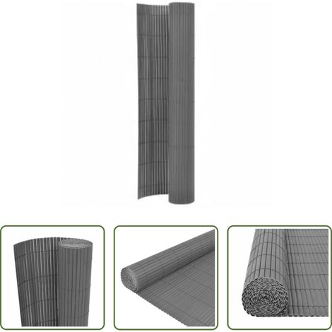 vidaXL Clôture décorative - Clôture de jardin double face 110x400 cm Gris (1/5)