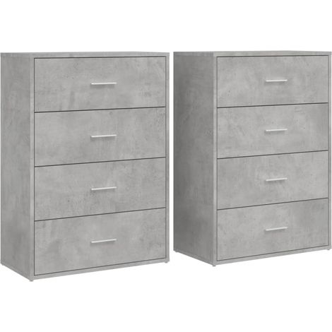 Credenza cassettiera mobile contenitore organizer cucina soggiorno salotti set di 2 60 x 31 x 84 cm legno ingegnerizzato grigio 020036860