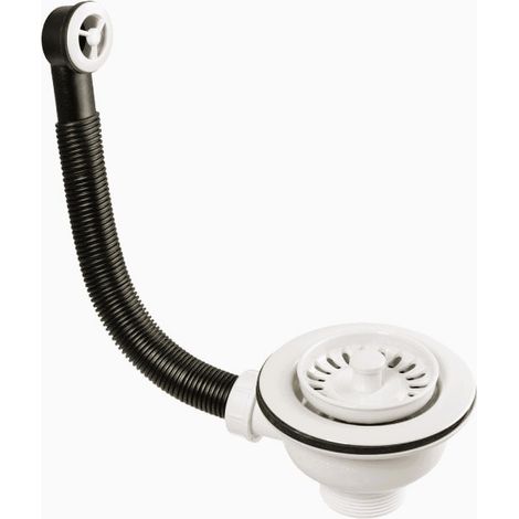 McAlpine BWSTOFWH 1.5" Basket Strainer Waste and Overflow - White (1/4)