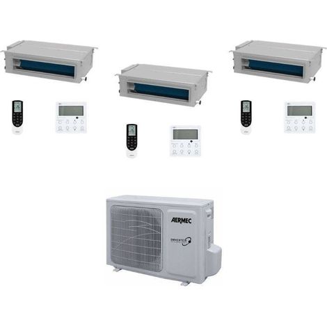 Aermec Climatiseur Trial Split Canalise MPG/D 9+9+9 avec MPG630 R-32 Inverter Commande Incluse Classe A++