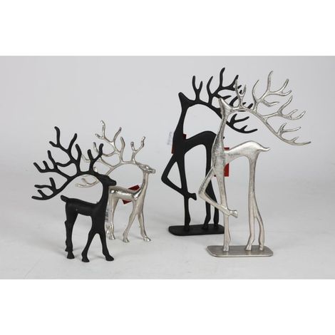 6x BURI Rentier Metall Dekoration Christmas Figuren Fenster Tisch Advent Winter (1/5)