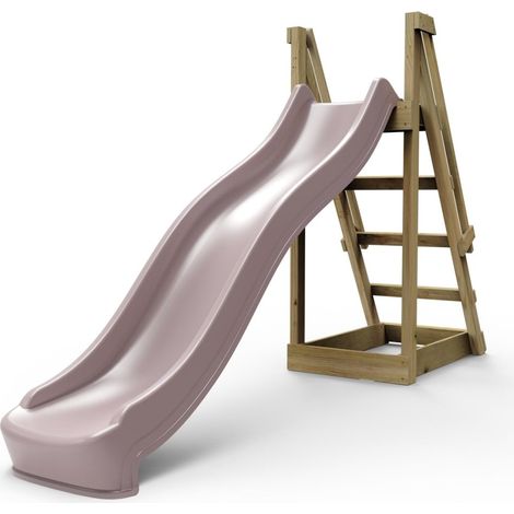 Rebo 8 ft Freestanding Kids Slide - Dusky Pink (1/5)