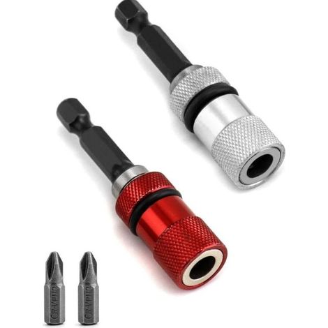 2Pcs Magnetic Bit Holder with Depth Stop, 1/4" Hex Shank, Includes 2 x PH2 placo Screwdriver Bits (1/5)