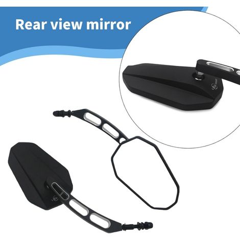 Aluminum alloy polygonal rearview mirror specifically designed for Harley-Davidson motorcycles. (1/4)
