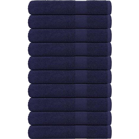 vidaXL Toallas de sauna FROGN 10 uds azul marino 80x200 cm 360 g/m²