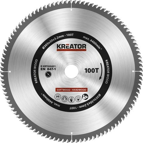 Lame de scie circulaire kreator krt020431 305 mm 100 dents (1/2)