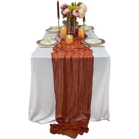 Chemin de table en gaze de coton, drapé d'arche pour décoration de mariage, centre de table en gaze (1/5)