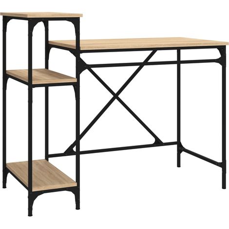 Maison Exclusive - Scrivania Ripiani Rovere Sonoma 105x50x90cm Multistrato e Ferro