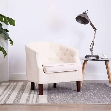 vidaXL Fauteuil beige tissu (1/5)