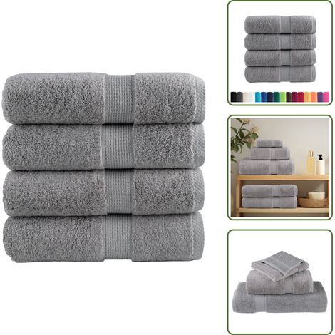 Fitness-Handtuch - vidaXL Premium-Waschtücher SOLUND 4 Stk. Grau 30x30 cm 600 g/m² - Küchenhandtuch (1/5)