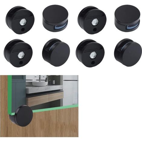royaluxe - Pinces à verre, pinces à miroir, pinces de montage pour miroir, adaptées aux miroirs, verre, 8 pièces (noir) (1/5)