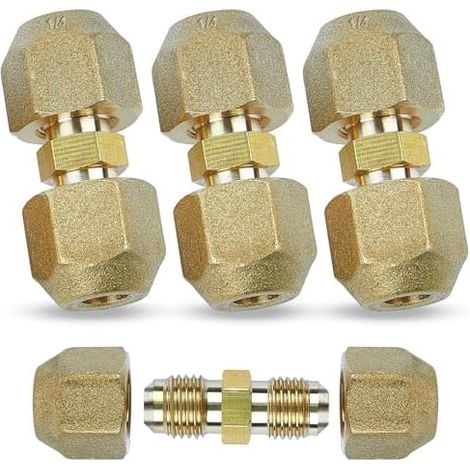 Raccords Split Cuivre - Lot de 4 - Laiton Forgé - Filetage 10,8mm - Climatisation Réfrigération - Pour Tube 6,35mm (1/5)