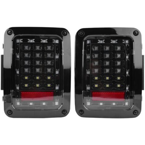 QORVA-Paire de feux arrière LED pour Jeep Wrangler JK 0716 USA avec frein,de