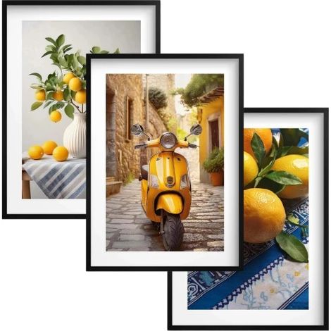 Poster da cucina per la parete Quadri da parete in cornice nera per la cucina Sala da pranzo