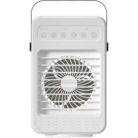Mini ventilateur de bureau humidificateur, silencieux et à trois vitesses, idéal pour le bureau, la chambre d'étudiant ou la chambre à coucher. (1/5)