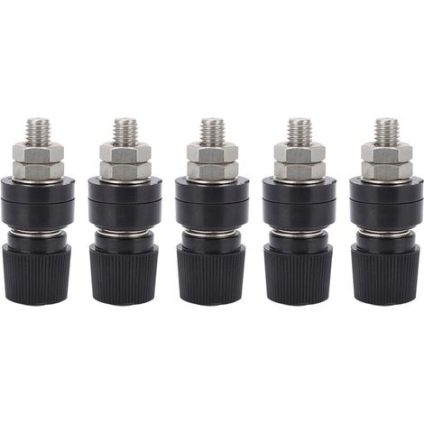 5 pièces Borne M8 en Laiton Nickelé pour Connexion de Machine à Souder - Connecteur de Poste d'Inverseur Noir (1/5)