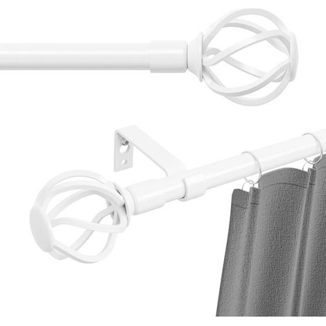 Tringle à rideaux blanche 1 pièce Métal mat 16 mm Extensible de 68 à 157 cm Salon, chambre, cuisine Fi (1/5)