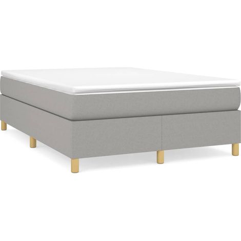 Maison Exclusive - Boxspringbettgestell Hellgrau 140x190 cm Stoff