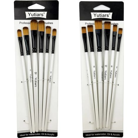 Ensemble de Pinceaux de Peinture, Cheveux en Nylon Durables, Poignées en Bois, Z-F (1/2)