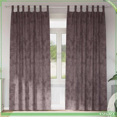 Rideaux en velours - FAFEISY - 4107731 - Marron - 245 x 140 cm - Occultant (lot de 2) (1/5)